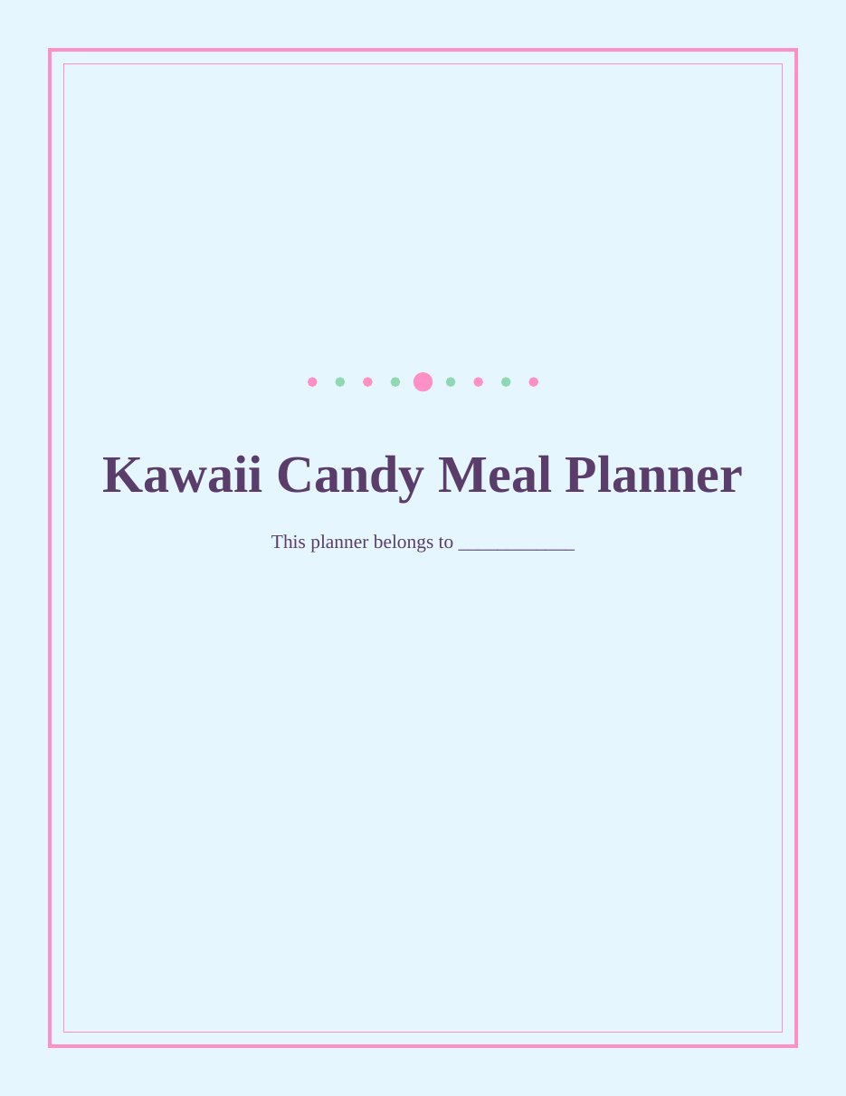 Kawaii Candy Meal Planner