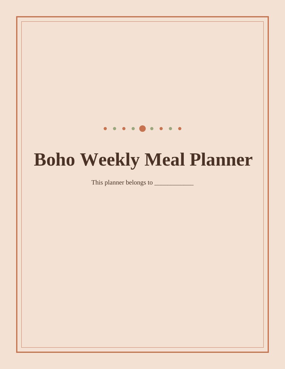Boho Weekly Meal Planner