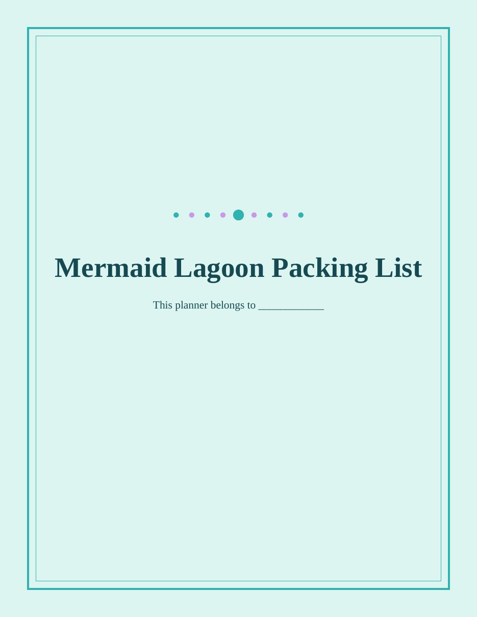 Mermaid Lagoon Packing List